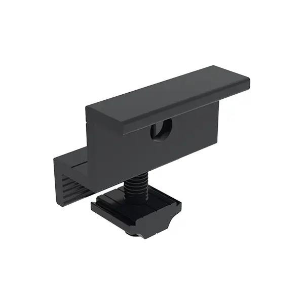 Goomax all-black 50 mm PV module end clamp for 30–35 mm frame height