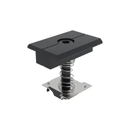 [GM-MC-30(35)-50-AZ-4-B] Goomax all-black 50 mm PV module mid clamp for 30–35 mm frame height with grounding clip and spring