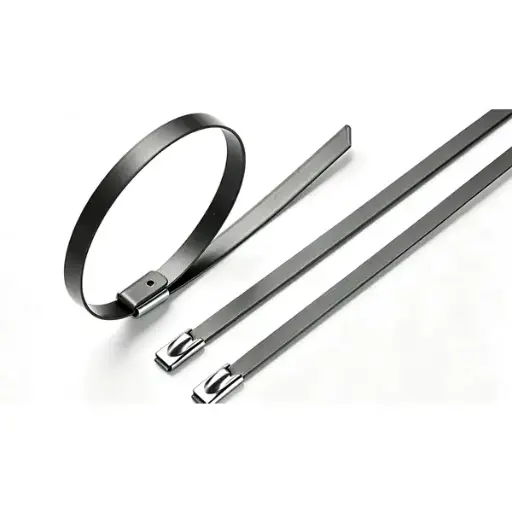 [GM-CT-AZ] Goomax all-black 4.7 × 300 mm SUS304 stainless steel cable tie with epoxy resin surface coating / 100pcs