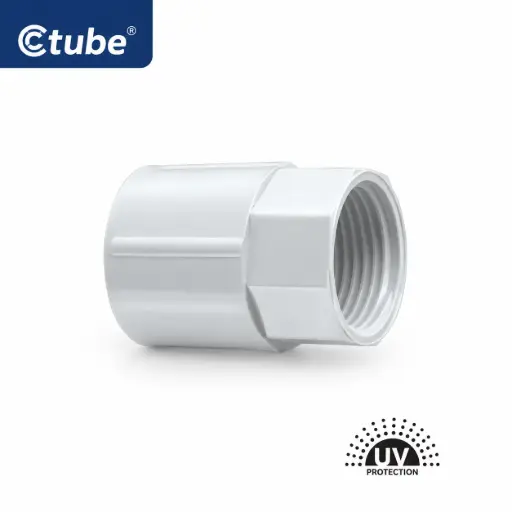 [HD-25-PF] Ctube 25mm Solar Plain to Screwed Female Terminal Adapter Connector / 80pcs per bag